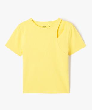 Tee-shirt à manches courtes avec ouverture sur l’épaule fille vue1 - GEMO 4G FILLE - GEMO