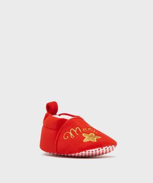 Chaussons de naissance Noël brodé bébé vue2 - LITTLE LOVE - GEMO