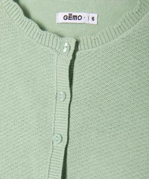 Gilet court en maille fantaisie fille vue2 - GEMO (ENFANT) - GEMO