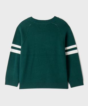 Pull look sport en viscose à motif et emmanchures raglan garçon vue3 - GEMO (ENFANT) - GEMO