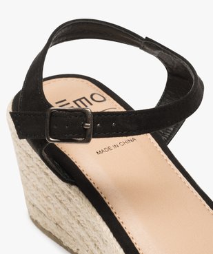Sandales fille suédées à talon compensé en corde vue6 - GEMO (ENFANT) - GEMO