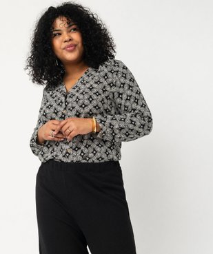 Chemise à manches longues imprimée femme grande taille vue1 - GEMO 4G GT - GEMO