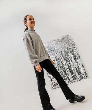 Pantalon uni coupe flare en maille extensible fille vue1 - GEMO (JUNIOR) - GEMO