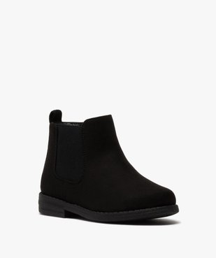 Boots fille style chelsea zippés en suédine unie vue2 - GEMO (ENFANT) - GEMO