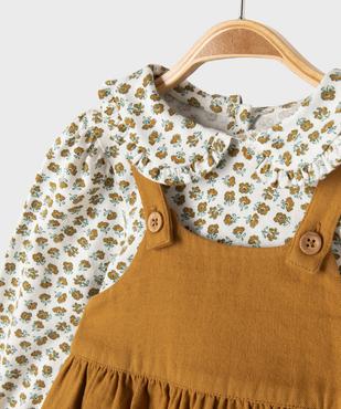 Ensemble bébé fille robe à bretelles et tee-shirt à manches longues vue3 - GEMO 4G BEBE - GEMO