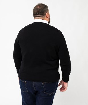 Pull fin à col V en coton homme vue6 - GEMO 4G HOMME - GEMO