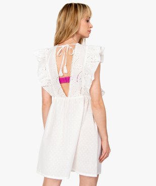 Robe de plage femme avec broderie anglaise vue3 - GEMO (PLAGE) - GEMO