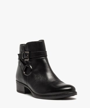 Boots femme unies en cuir à bride décorative - Tanéo vue2 - TANEO - GEMO