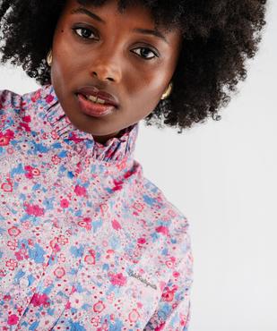Chemise manches longues fleurie à col victorien femme - LuluCastagnette et Alizée vue4 - LULUCASTAGNETTE - GEMO