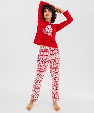Pyjama de Noël en polaire imprimée femme vue3 - GEMO(HOMWR FEM) - GEMO