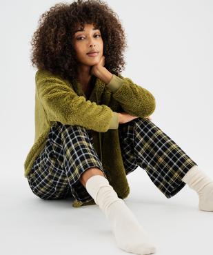 Veste d'intérieur à capuche en fourrure imitation femme vue1 - GEMO(HOMWR FEM) - GEMO