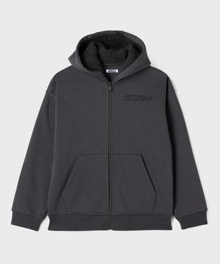 Sweat zippé à capuche avec intérieur chaud garçon vue1 - GEMO (JUNIOR) - GEMO