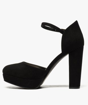Escarpins femme en suédine à plateforme style rockabilly vue3 - GEMO(URBAIN) - GEMO