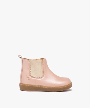 Boots fille en cuir uni style Chelsea - NA! vue1 - NA! - GEMO