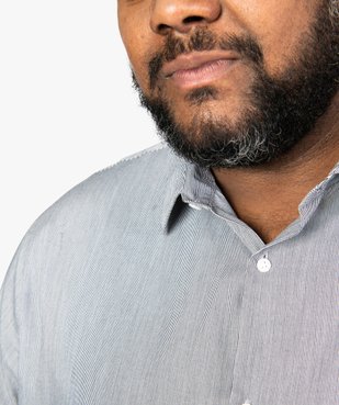 Chemise homme rayée à manches longues repassage facile vue2 - GEMO (G TAILLE) - GEMO