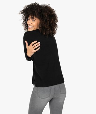 Pull femme à col V en maille ultra douce vue3 - GEMO (MAILLE) - GEMO