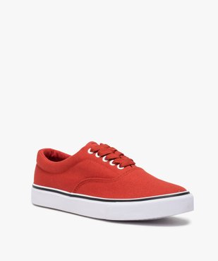 Tennis homme en toile avec semelle contrastante Tige unie vue2 - GEMO (HOMME) - GEMO