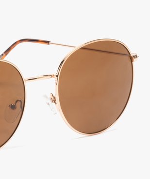Lunettes de soleil femme forme pantos en métal cuivré vue2 - GEMO (ACCESS) - GEMO