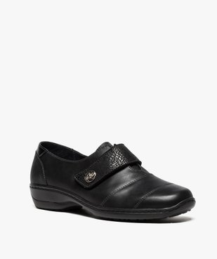 Derbies femme confort en cuir fermeture scratch vue2 - GEMO (CONFORT) - GEMO