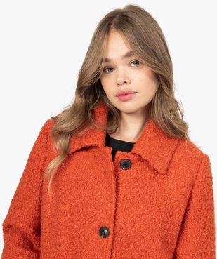 Manteau femme mi-long en maille bouclette vue2 - Nikesneakers(FEMME PAP) - Nikesneakers