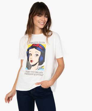 Tee-shirt femme à manches courtes avec message - Disney vue1 - DISNEY DTR - GEMO