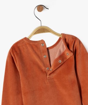Pyjama en velours 2 pièces avec motif ourson bébé garçon vue3 - GEMO 4G BEBE - GEMO