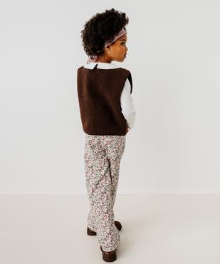Jean straight à motifs fleuris avec taille ajustable fille vue4 - GEMO 4G FILLE - GEMO