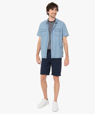 Tee-shirt homme à manches courtes et rayures marinières vue5 - GEMO (HOMME) - GEMO