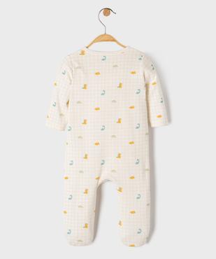 Pyjama dors bien en coton imprimé dinosaures ouverture devant par zip bébé vue3 - GEMO 4G BEBE - GEMO