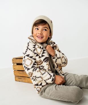 Sweat zippé à col montant en sherpa garçon vue1 - GEMO (ENFANT) - GEMO