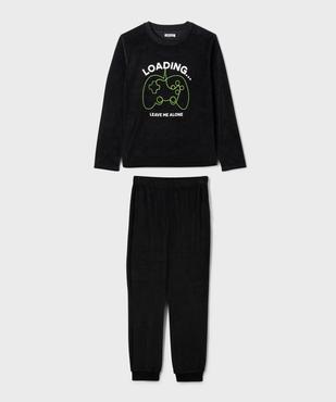 Pyjama en velours 2 pièces motif manettes console de jeu vidéo garçon vue1 - GEMO (JUNIOR) - GEMO