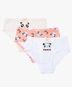 Culotte fille à motifs pandas en coton stretch (lot de 3) vue1 - GEMO (ENFANT) - GEMO