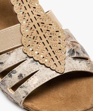Sandales femme confort compensées à brides élastiques vue6 - GEMO (CONFORT) - GEMO