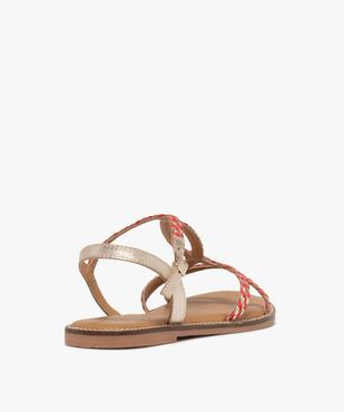 Sandales en cuir à brides tressées et talon plat femme vue4 - TANEO GEMO FOR GOOD - GEMO