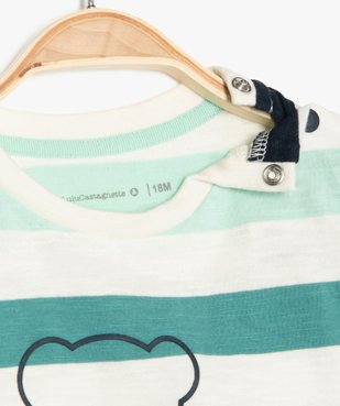 Tee-shirt bébé garçon à rayures et motif - Lulu Castagnette vue2 - LULUCASTAGNETTE - GEMO