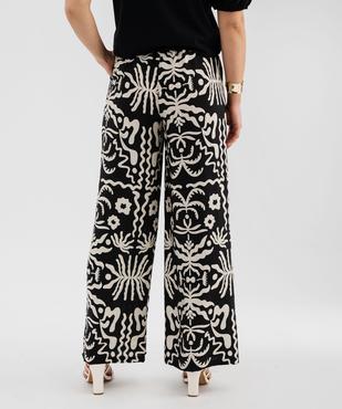 Pantalon large et fluide imprimé femme vue3 - GEMO 4G FEMME - GEMO