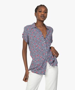 Chemise femme à manches courtes imprimée vue1 - GEMO(FEMME PAP) - GEMO