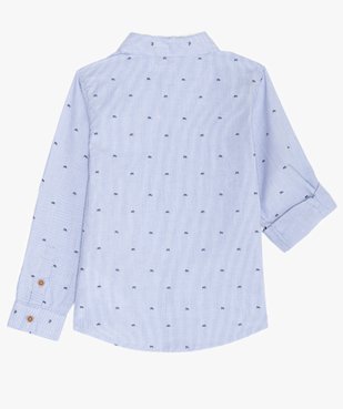 Chemise garçon à fines rayures et motifs vue5 - GEMO (ENFANT) - GEMO