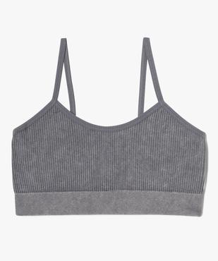 Brassière en maille côtelée à fines bretelles fille vue1 - GEMO (ENFANT) - GEMO