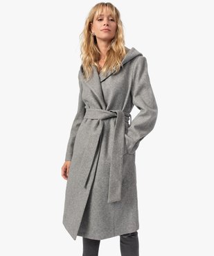 Manteau femme avec grand col et capuche vue2 - GEMO(FEMME PAP) - GEMO