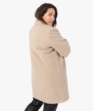 Manteau femme grande taille mi-long en maille bouclette  vue3 - GEMO (G TAILLE) - GEMO