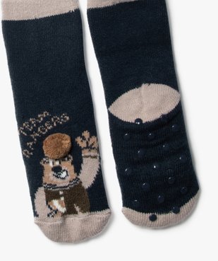 Chaussettes d'intérieur douillettes motif ours garçon vue2 - GEMO (ENFANT) - GEMO