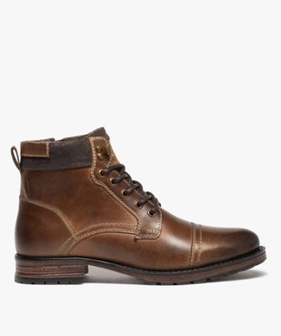 Boots homme à col rembourré dessus cuir - Taneo vue1 - TANEO - GEMO