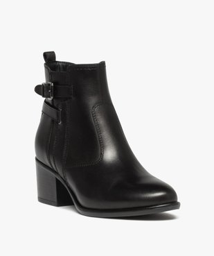 Boots à talon dessus cuir et brides femme - Tanéo vue2 - TANEO - GEMO