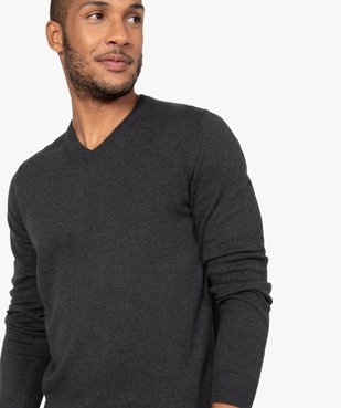 Pull homme à col V 100% coton biologique vue2 - GEMO C4G HOMME - GEMO