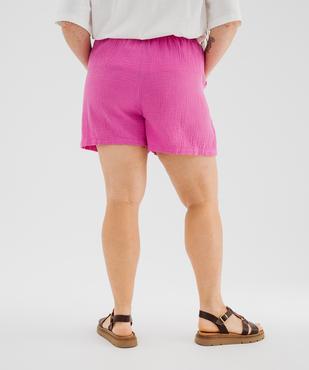Short ample en double gaze de coton femme grande taille vue3 - GEMO (G TAILLE) - GEMO