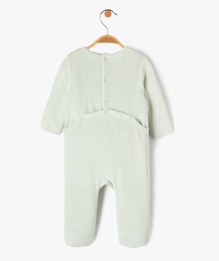 Pyjama dors-bien en velours avec message bébé fille vue3 - 1E PRIX BY GEMO - GEMO