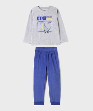 Pyjama en velours à motif dinosaure garçon vue1 - GEMO 4G GARCON - GEMO
