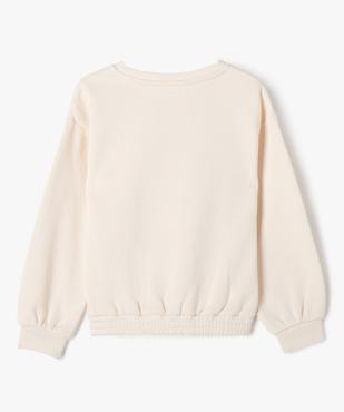 Sweat à col rond avec inscription sur le buste fille vue3 - GEMO 4G FILLE - GEMO