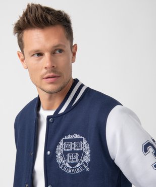 Sweat bomber homme fermé par boutons pressions - Harvard vue5 - HARVARD - GEMO